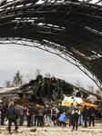 Damaged Largest Ukrainian Transport Plane Antonov An-225 Mriya (Dream) At The Gostomel Airfield Near Kyiv