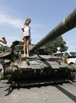 Ukraine Displays Destroyed Russian Military Vehicles Ahead Of Independence Day