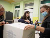 Ballot Counting For Political Elections With Fratelli D'Italia Party In The Lead