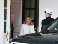 Prime Minister Giorgia Meloni Of Italy 2024 Leaving After Having A Meeting With  Joe Biden 