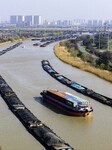 Cargo Ships Pass Through The Beijing-Hangzhou Grand Canal in Huai 'an.