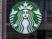 Starbucks American Coffee Chain Cafe In Amsterdam 