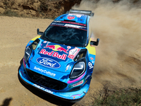 Pierre-Louis LOUBET (FRA) and Nicolas GILSOUL (BEL) in FORD Puma Rally1 HYBRID in action SS4 Lousa of WRC Vodafone Rally Portugal 2023 in Lo...