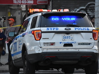 New York City Police Department on the scene of a shooting in Manhattan, New York, United States on May 23, 2023. One person was shot on Bro...