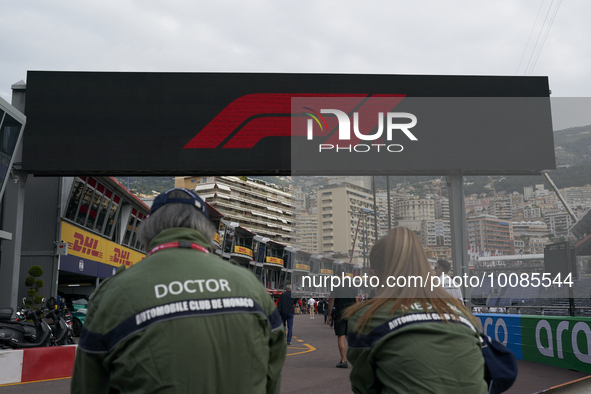 A general view of Paddock during previews ahead of the F1 Grand Prix of Monaco at Circuit de Monaco on May 25, 2023 in Monte-Carlo, Monaco. 