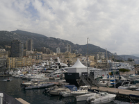 A general view of Paddock during previews ahead of the F1 Grand Prix of Monaco at Circuit de Monaco on May 25, 2023 in Monte-Carlo, Monaco....