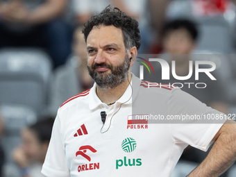 Trener Stefano Lavarini during Poland vs France, volleyball friendly match in Radom, Poland on May 25, 2023. (