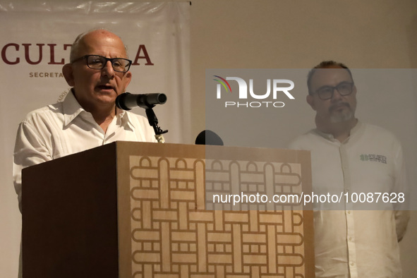 May 25, 2023, State of Morelos, Mexico: The director of the National Institute of Anthropology and History, Diego Prieto, during his message...