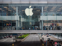 

The Apple store of the IFC mall in Hong Kong, China is being photographed on May 26, 2023. (
