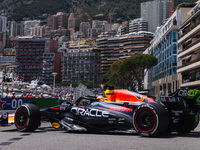 Max Verstappen of Red Bull Racing drives on the track during Practice 1 ahead of the F1 Grand Prix of Monaco at Circuit de Monaco on May 26,...