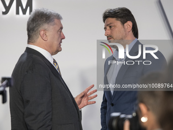 Petro POROSHENKO, President of Ukraine in 2014-19 (L) and Serhiy PRYTULA, Founder of the Serhiy Prytula Charitable Foundation (R) during Ann...