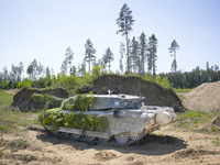 A Challenger 2 tank is seen during an exercise near Tapa, Estonia on 20 May, 2023. Estonia is hosting the Spring Storm NATO exercises involv...