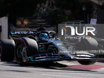 George Russell of uk driving the (63) Mercedes-AMG Petronas F1 Team F1 W14 E Performance Mercedes during the Formula 1 Grand Prix De Monaco...