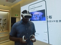 HANGZHOU, CHINA - MAY 29, 2023 - Customers experience VR glasses at a ByteDance PICO store in Hangzhou, Zhejiang province, China, May 29, 20...