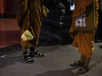 The monks are preparing to continue their religious journey, after stopping and resting at the Hok Tik Bio Monastery, Ambarawa Regency, Cent...