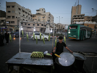 A Palestinian street vendor sells corn in Gaza City on May 31, 2023. 
 (