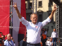 Opposition party leader Donald Tusk attends an anti-government march on the 34th anniversary of Poland's first postwar democratic election....