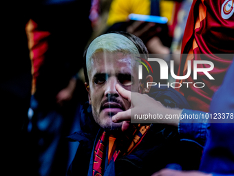 

A young Galatasaray fan wearing a mask of Mauro Icardi is celebrating the championship title of Galatasaray in Taksim, Istanbul, on May 4t...