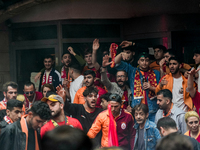 

Fans of Galatasaray are seen celebrating the championship title of Galatasaray in Taksim, Istanbul, on May 4th, 2023 (