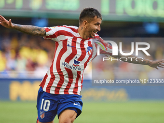 Angel Martin Correa Martinez of Club Atletico de Madrid celebrates after scoring his side's second goal during the LaLiga Santander match be...