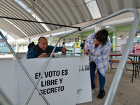 June 04 ,2023, Metepec , Mexico : Aspects of the polling place openings for the election for Governor and deputies in the State of Mexico. o...