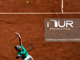 Lorenzo MUSETTI (ITA) during his match against Carlos ALCARAZ (ESP) on Philippe CHATRIER court in The French Open Roland Garros 2023 tennis...