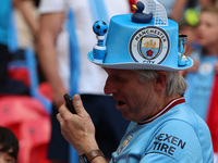 Manchester City Fan during The Emirates FA Cup Final between Manchester City against Manchester United at Wembley stadium, London on 03rd Ju...