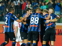 Team Atalanta BC goal celebrate during Atalanta BC against AC Monza, Serie A, at Gewiss Stadium on June 04th, 2023. (