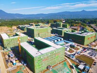 

An aerial photo shows the construction of the new schools of Yuexi Middle School in Anqing City, Anhui Province, China on July 5, 2023. (