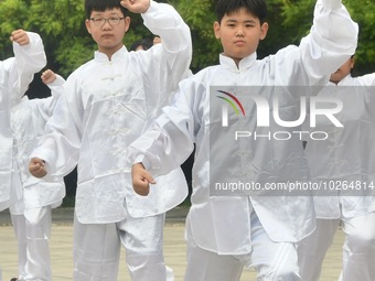 

Students are practicing Tai Chi in Handan, Hebei Province, China, on July 13, 2023. (
