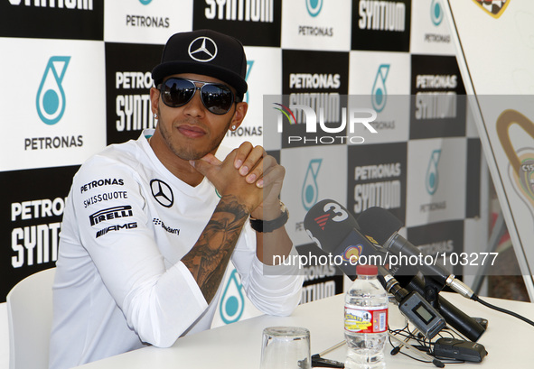 CASTELLOLI (BARCELONA) -7 May-SPAIN: Lewis Hamilton arrives in Barcelona and gives a class of kart driving in the Castellol