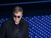 Elton John attends the 66th Sanremo Music Festival on February 9, 2016. (