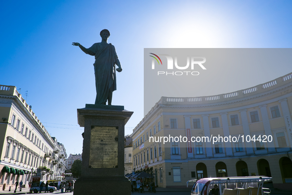 Ukraine - Odessa - Daily life - Statue of Duc de Richelieu, Odessa, Ukraine, Thursday, Mai 8, 2014. (Zacharie Scheurer) 