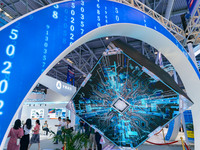  A chip-shaped cube attracts attention at the 2023 SMART CHINA EXPO in Chongqing, China, September 5, 2023. (