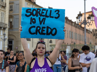 08/09/2023 Torino, Italy. Demonstration against femicides organized by the feminist collective ''Non Una di meno'' in Turin.Italy is one o...