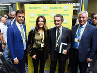 Daniela Santanche, Attilio Fontana and Ettore Prandini attend the regional assembly of Coldiretti at Palazzo Lombardia on September 15, 2023...