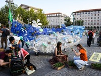 A moment of the Fridays For Future demonstration on September 15, 2023 in Milan, Italy. (