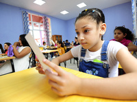 More than 11 million students, supervised by some 500,000 teachers, joined, in Algiers in Algeria on September 19, 2023, school benches acro...
