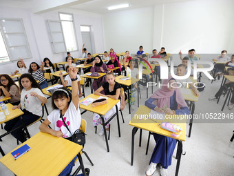 More than 11 million students, supervised by some 500,000 teachers, joined, in Algiers in Algeria on September 19, 2023, school benches acro...