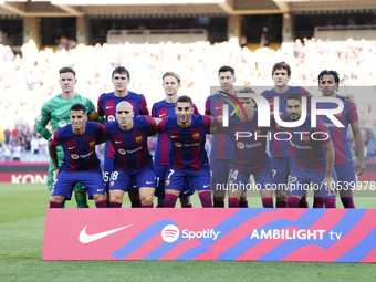 Barcelona line up during the LaLiga EA Sports match between FC Barcelona and Celta Vigo at Estadi Olimpic Lluis Companys on September 23, 20...