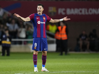 Robert Lewandowski centre-forward of Barcelona and Poland celebrates after scoring his sides second goal during the LaLiga EA Sports match b...