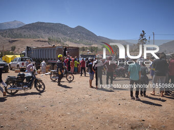 Morocco, Talat N'Yaaqoub, 2023-09-13. In the village of Talat N'Yaaqoub, a large-scale mobilisation was organised to help the victims of the...