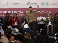 October 16, 2023, Mexico City, Mexico: The director of the Mexican Social Security Institute, Zoe Robledo at the start of the national vacci...