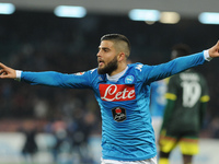 Lorenzo Insigne of SSC Napoli celebrates after scoring during the italian Serie A football match between SSC Napoli and AC Milan at San Paol...