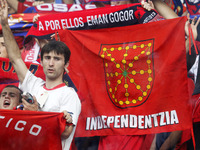Osasuna supporters in the match between RCD Espanyol and Osasuna, for Week 37 of the spanish Liga BBVA played at the Camp Nou, May 11, 2014....