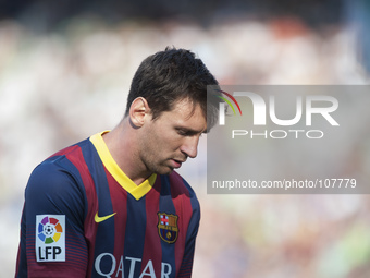 Leo Messi in the match between Elche and FC Barcelona, for Week 37 of the spanish Liga BBVA played at the Martinez Valero Stadium, May 11, 2...