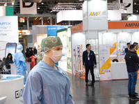 a Mannequin with a protective mask is seen  at medica fair 2023 in Duesseldorf, Germany on Nov.13.2023 (