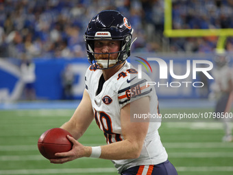 Chicago Bears long snapper Patrick Scales (48) is seen during the first half of an NFL football game between the Chicago Bears and the Detro...