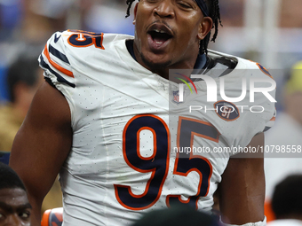 Chicago Bears defensive end DeMarcus Walker (95) is seen during the second half of an NFL football game between the Chicago Bears and the De...