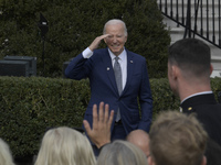 US President Joe Biden pardons turkey called Liberty celebriting the National Thanksgiving 2023 during a ceremony, today on November 20, 202...